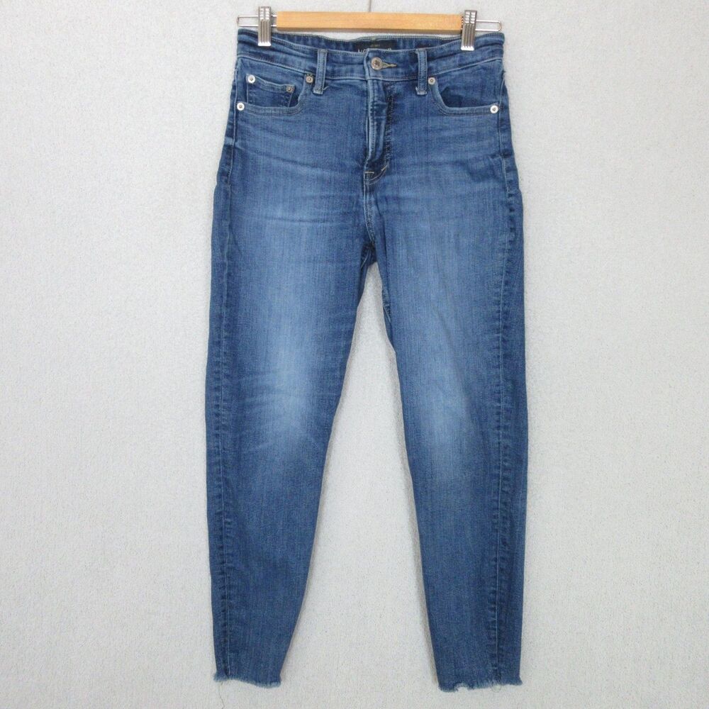 Lucky Brand Jeans Womens 4/27 Bridgette Skinny Ankle Raw Hem Medium Wash Stretch